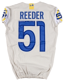 2021 Troy Reeder Game Used Los Angeles Rams Alternate Bone Gray Jersey & Gloves (Rams COA)